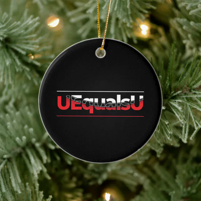 UEqualsU HIV Undetectable Typography Art Ceramic Ornament (Tree)