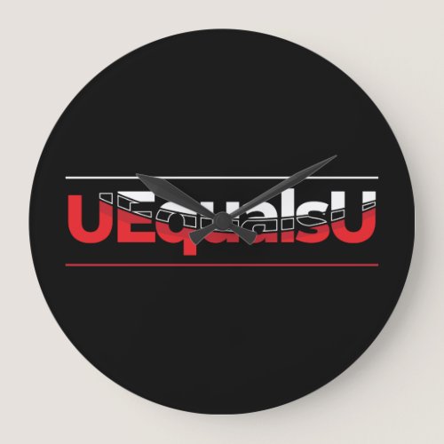 UEqualsU HIV Undetectable Typography Art Large Clock