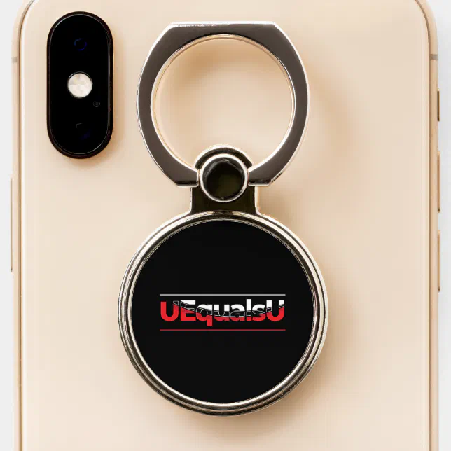 UEqualsU HIV Undetectable Typography Art Phone Ring Stand (Close Up)