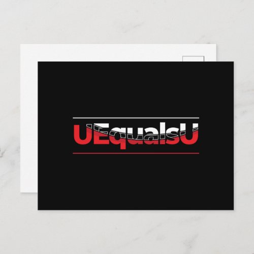 UEqualsU HIV Undetectable Typography Art Postcard