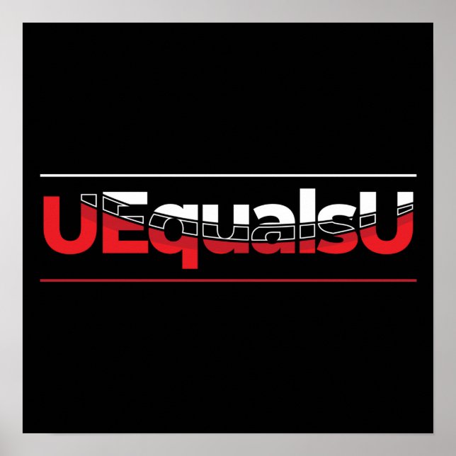 UEqualsU HIV Undetectable Typography Art Poster (Front)
