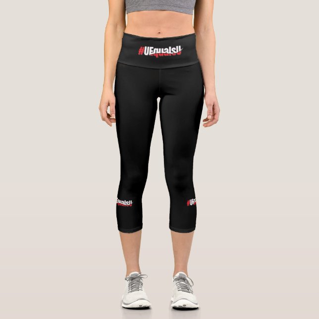 UEqualsU HIV Undetectable Untransmittable Art Capri Leggings (Front)