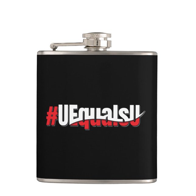 UEqualsU HIV Undetectable Untransmittable Art Flask (Front)