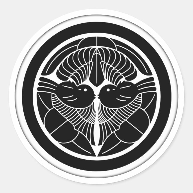 Uesugi Clan Kamon Classic Round Sticker (Front)