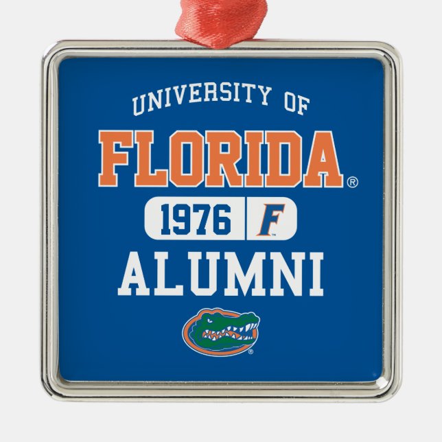 UF Alumni Logo Metal Ornament (Front)