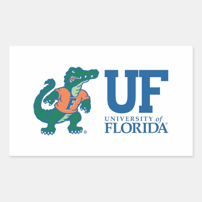 UF Blue with Albert Rectangular Sticker (Front)