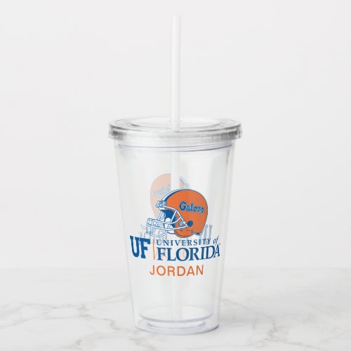 UF Florida Gators Helmet  Left Acrylic Tumbler