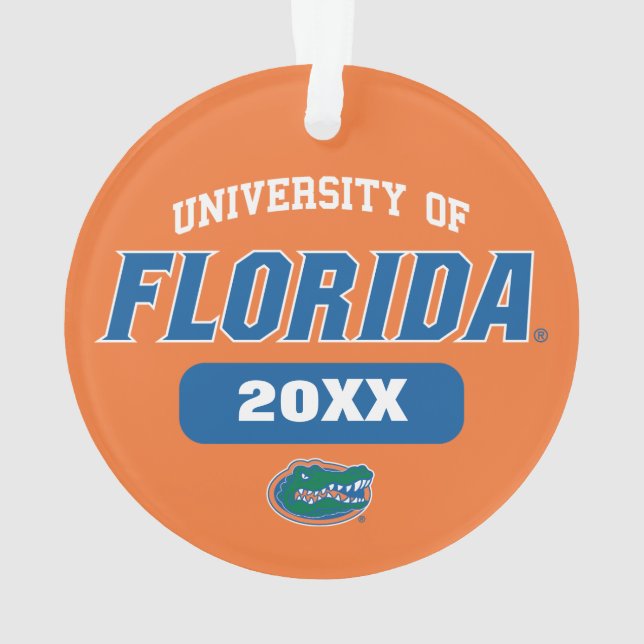 UF Gator Retro Logo Class Year Ornament (Back)
