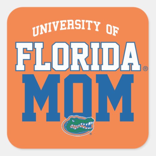 UF Orange and Blue Gator Family Square Sticker