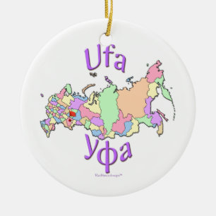 Ufa Russia Map Ornament
