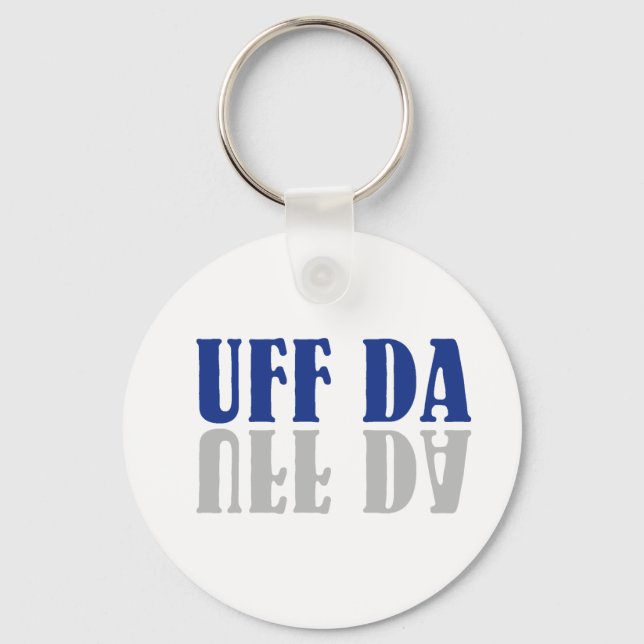 UFF DA Funny Scandinavian Keychain (Front)