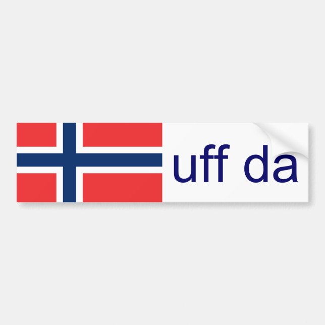 Uff Da Norway Funny Norwegian Bumper Sticker (Front)
