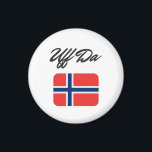 Uff Da Norwegian Flag Magnet<br><div class="desc">UFF DA - Norwegian saying featuring the Norway Flag.</div>