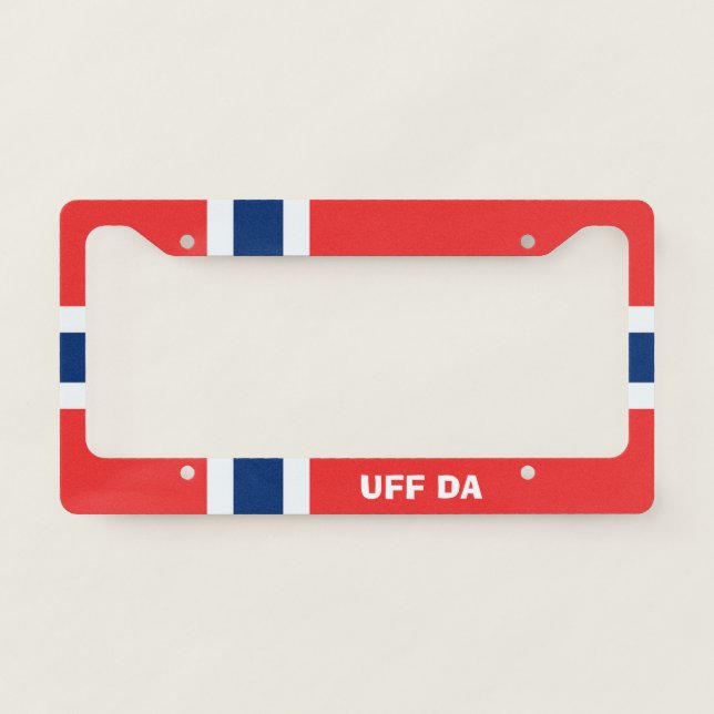 Uff Da Norwegian License Plate Frame (Front)