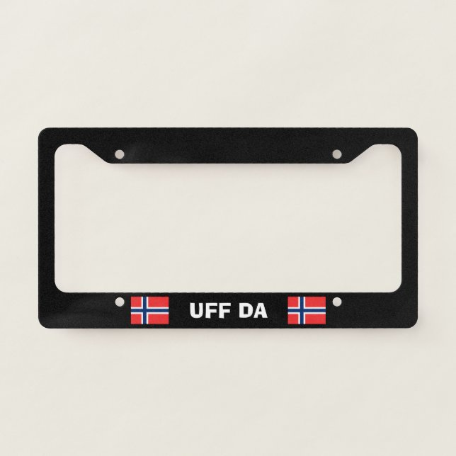 Uff Da Norwegian Plate Frame (Front)