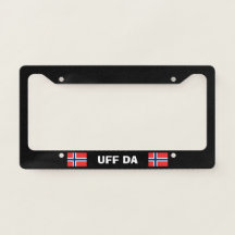 Uff Da Norwegian Plate Frame Black