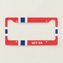 Uff Da Norwegian Plate Frame Red