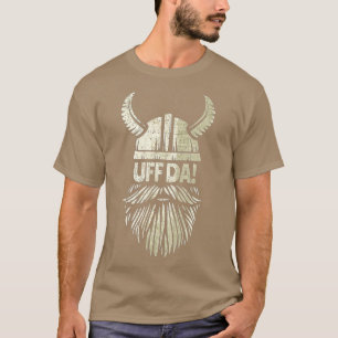 Uff Da Norwegian Quote Scandinavian Viking Helmet T-Shirt