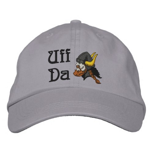 Uff Da Scandinavian Viking in Helmet Funny Embroidered Baseball Cap