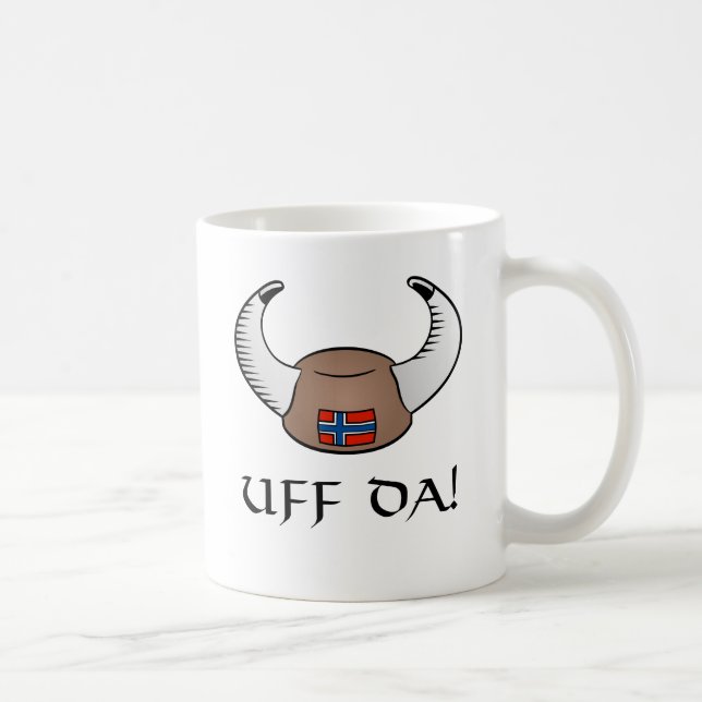 Uff Da! Viking Hat Coffee Mug (Right)
