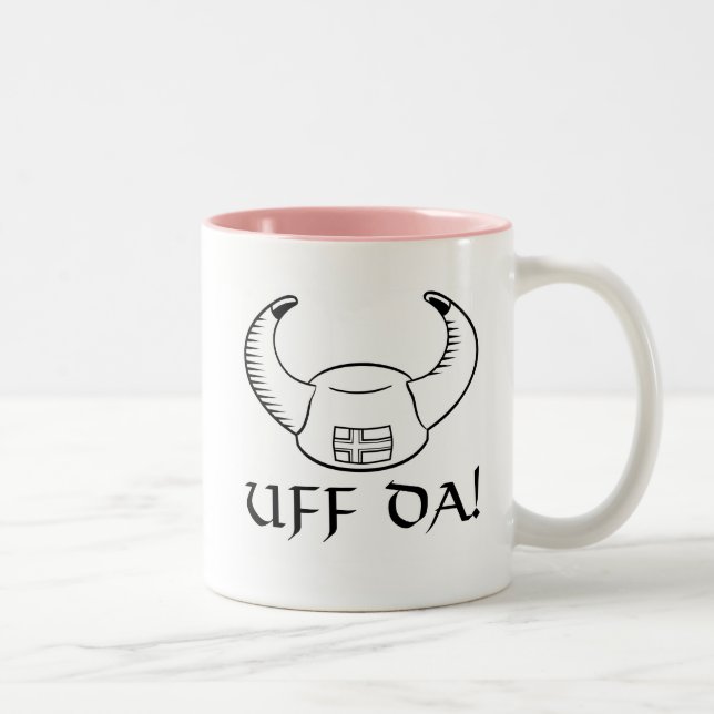 Uff Da! Viking Hat Two-Tone Coffee Mug (Right)