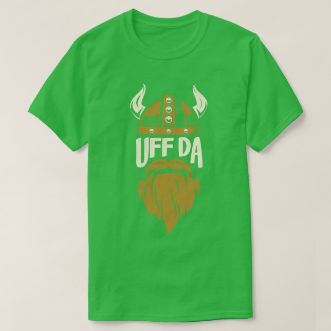 Uff Da Viking Helmet and Beard Classic TShirt (Design Front)