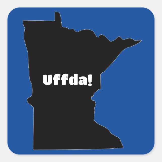 Uffda Minnesota Silhouette –  Midwest Humor Square Sticker (Front)