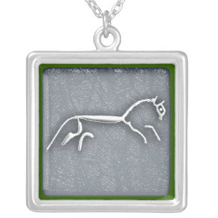 uffington chalk horse silver plated necklace