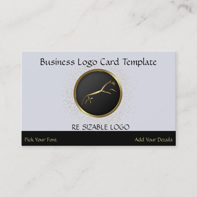 Uffington - Geoglyphs Gold Horse  Logo Business Card (Front)