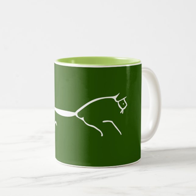 Uffington white horse ancient geoglyph symbol engl Two-Tone coffee mug (Front Right)