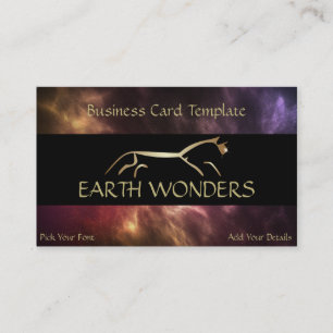 Uffington White Horse Geoglyphs Gold Horse Business Card