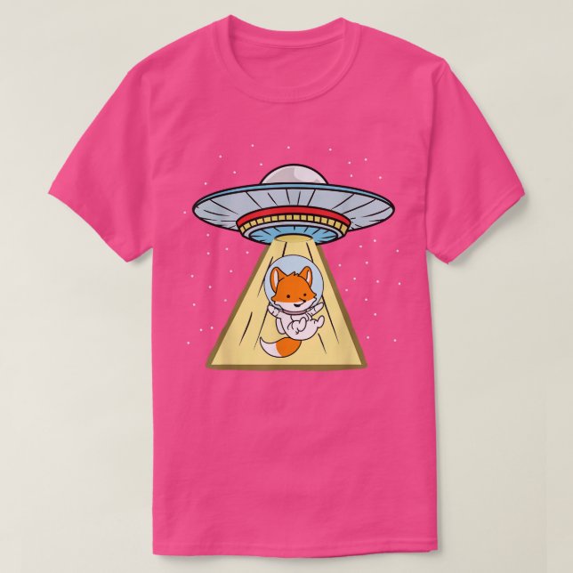 Ufo Abduction Fox Astronaut T-Shirt (Design Front)