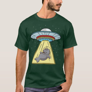 Ufo Abduction Manatee Astronaut  T-Shirt