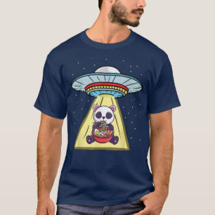 Ufo Abduction Panda Ramen Noodles  T-Shirt