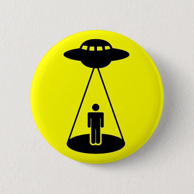 UFO Abduction Pinback Button (Front)