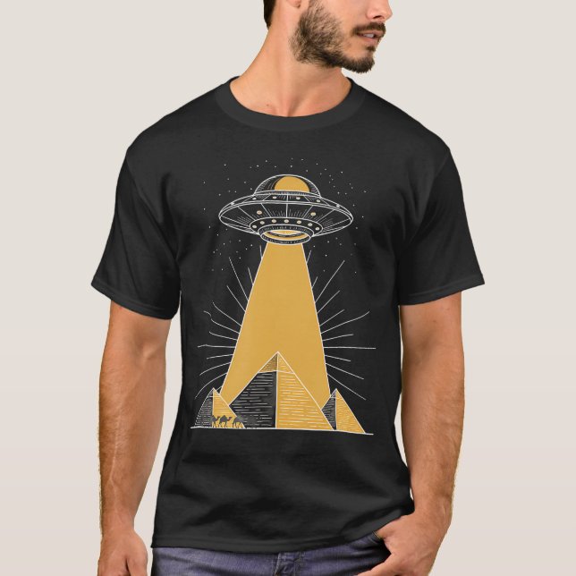 Ufo Abduction Pyramid Alien Beam Sci Fi Ufo T-Shirt (Front)