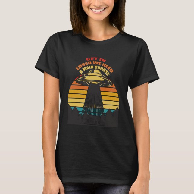 UFO  Abduction  Retro Alien T-Shirt (Front)