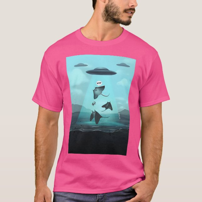 Ufo Abducts A Stingray T-Shirt (Front)
