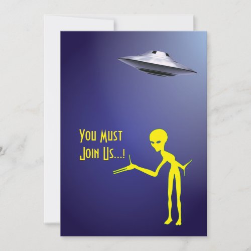 UFO Alien Abduction 50th Birthday Party Invitation