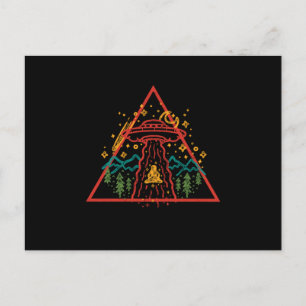 UFO Alien Abduction Aliens Mountain Nature Illumin Postcard