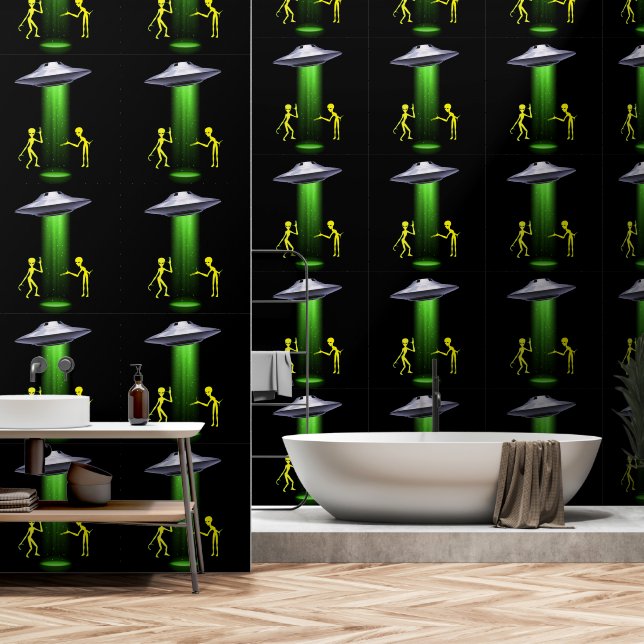 UFO Alien Abduction 👽 Close Encounter   Wallpaper (Bathroom)