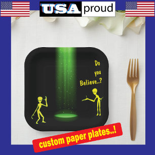 UFO Alien Abduction 👽 Do You Believe? Paper Plates