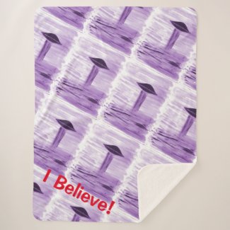 UFO Alien Abduction - Lilac Believe - Watercolour Sherpa Blanket