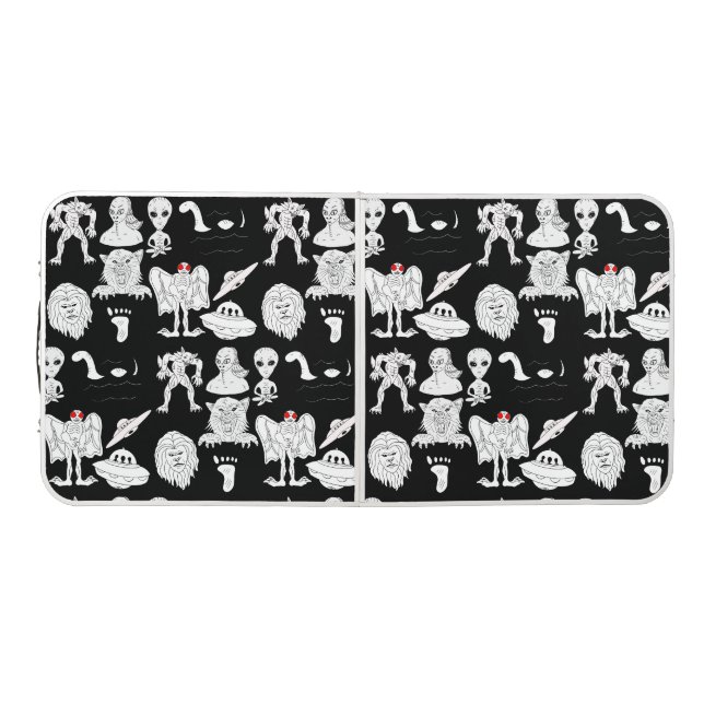 UFO, Alien, Bigfoot Cryptid    Beer Pong Table (Top)