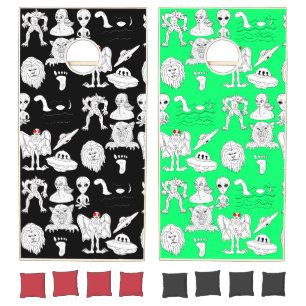 UFO, Alien, Bigfoot Cryptid   Cornhole Set