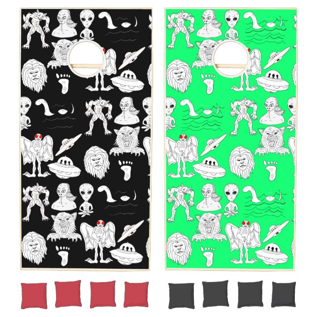 UFO, Alien, Bigfoot Cryptid   Cornhole Set (Set)