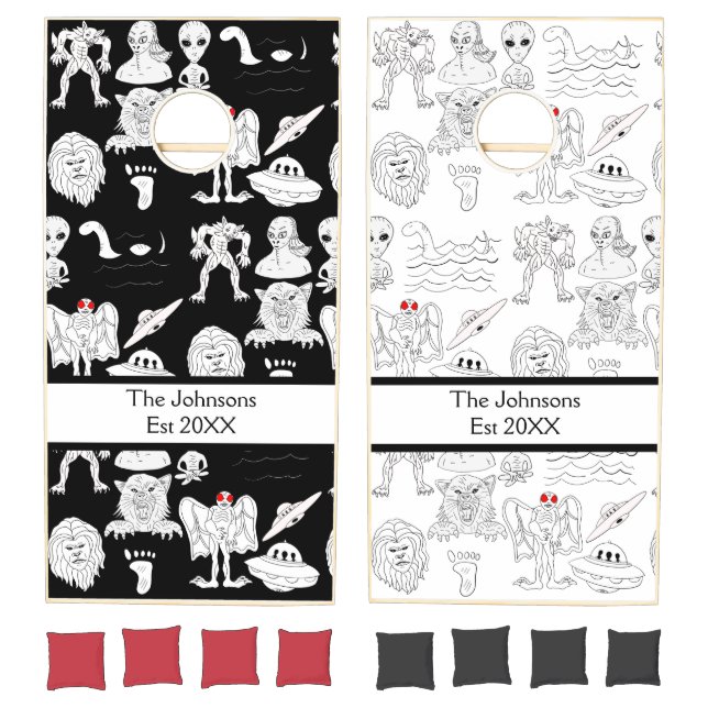 UFO, Alien, Bigfoot Cryptid   Cornhole Set (Set)