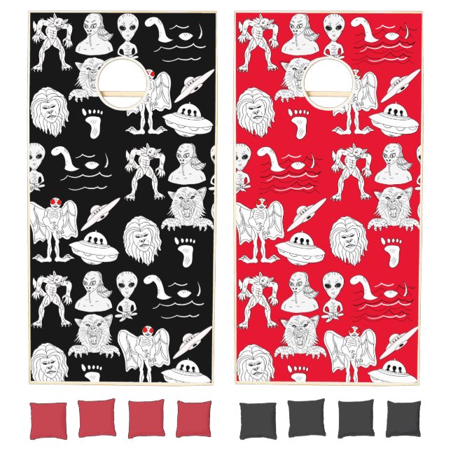 UFO, Alien, Bigfoot Cryptid   Cornhole Set (Set)