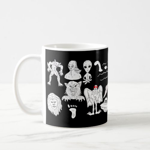 UFO Alien Bigfoot Mothman Dogman Cryptids   Coffee Mug