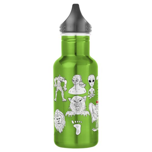 UFO Alien Bigfoot Mothman Dogman Cryptids    Stainless Steel Water Bottle
